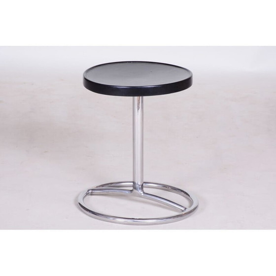 Image 1 of Tabouret de piano vintage en bois et acier, années 1930