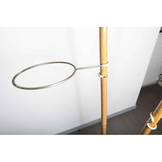 Image 1 of Porte tournante d'intérieur atypique en bambou et laiton, Suise 1960