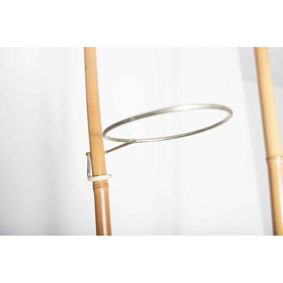 Image 1 of Porte tournante d'intérieur atypique en bambou et laiton, Suise 1960