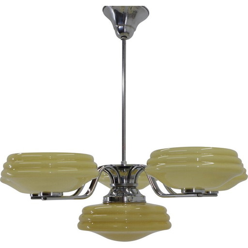 Lustre Vintage Art Déco, Tchécoslovaquie 1940