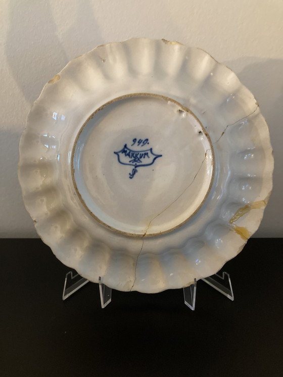 Image 1 of Assiette bleue de Delft Diamètre 20 cm Makkum 949