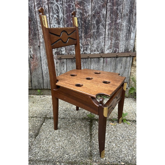 Image 1 of Commode vintage marine scriban en bois d'acacia et laiton, 1950