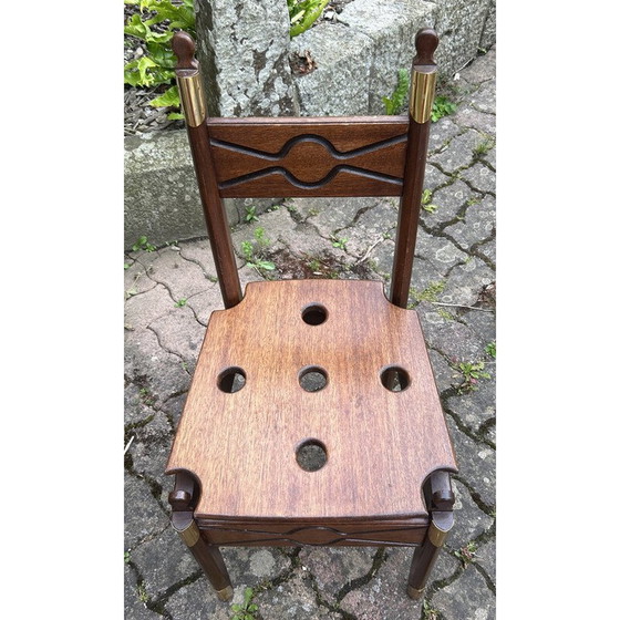 Image 1 of Commode vintage marine scriban en bois d'acacia et laiton, 1950