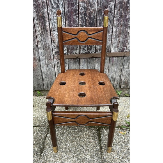 Image 1 of Commode vintage marine scriban en bois d'acacia et laiton, 1950