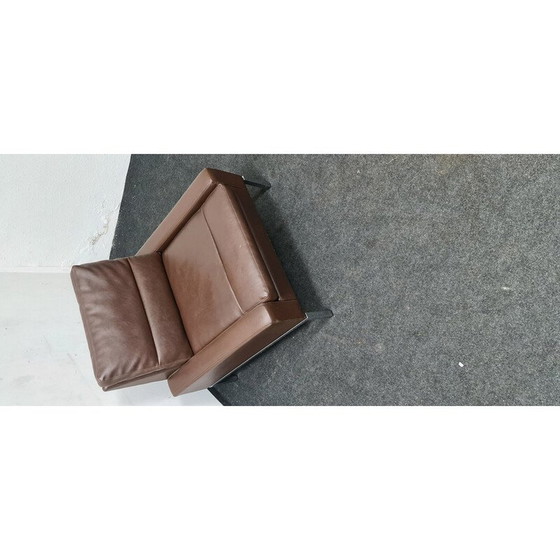 Image 1 of Fauteuil vintage série 800 en métal et cuir pour Wilkhahn