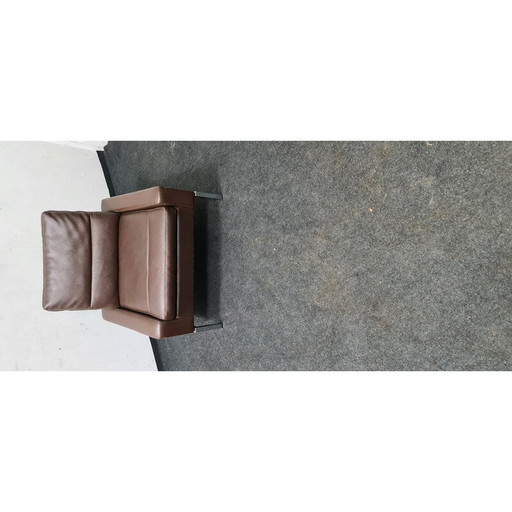 Fauteuil vintage série 800 en métal et cuir pour Wilkhahn