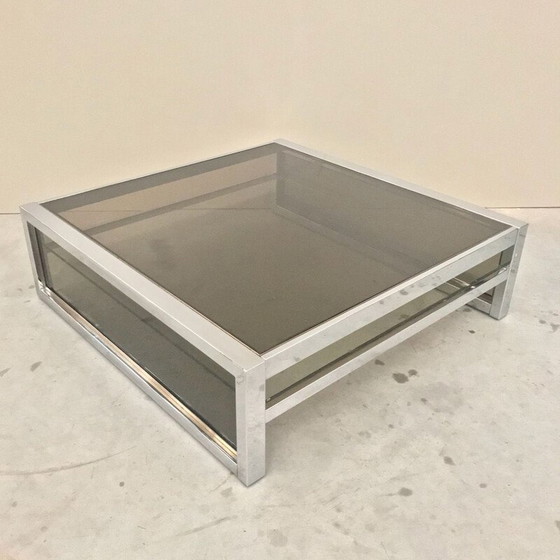 Image 1 of Table basse vintage en chrome lourd par Belgo Chrome De Wulf, Belgique