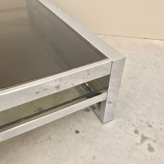Image 1 of Table basse vintage en chrome lourd par Belgo Chrome De Wulf, Belgique