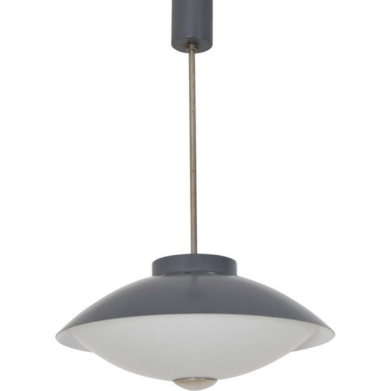 Image 1 of Lampe suspendue vintage en verre et métal UFO par Napako, Tchécoslovaquie 1970