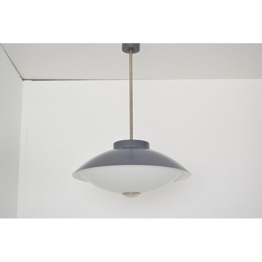 Lampe suspendue vintage en verre et métal UFO par Napako, Tchécoslovaquie 1970