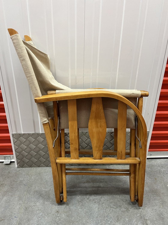 Image 1 of Ensemble de 2 chaises pliantes de directeur vintage françaises de luxe