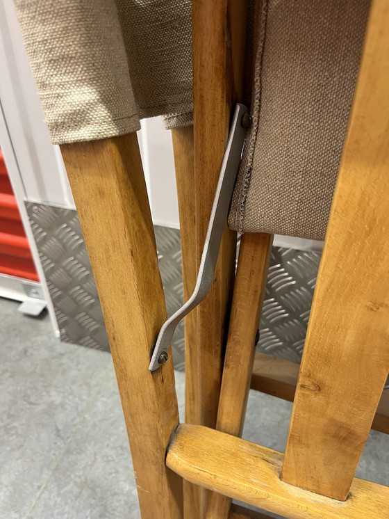 Image 1 of Ensemble de 2 chaises pliantes de directeur vintage françaises de luxe