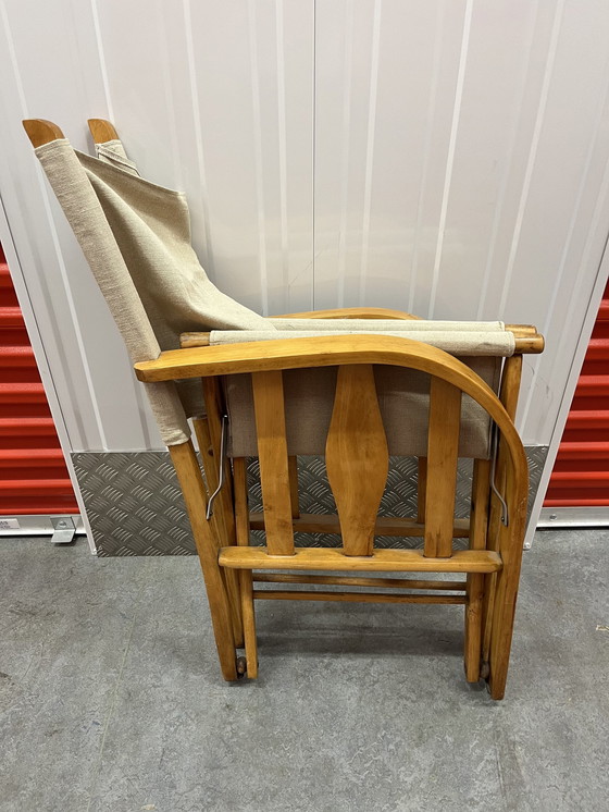 Image 1 of Ensemble de 2 chaises pliantes de directeur vintage françaises de luxe