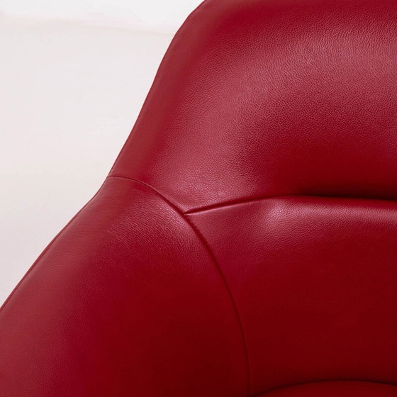 Image 1 of Fauteuil pivotant vintage en cuir rouge Auckland par Jean-Marie Massaud pour Cassina 2005