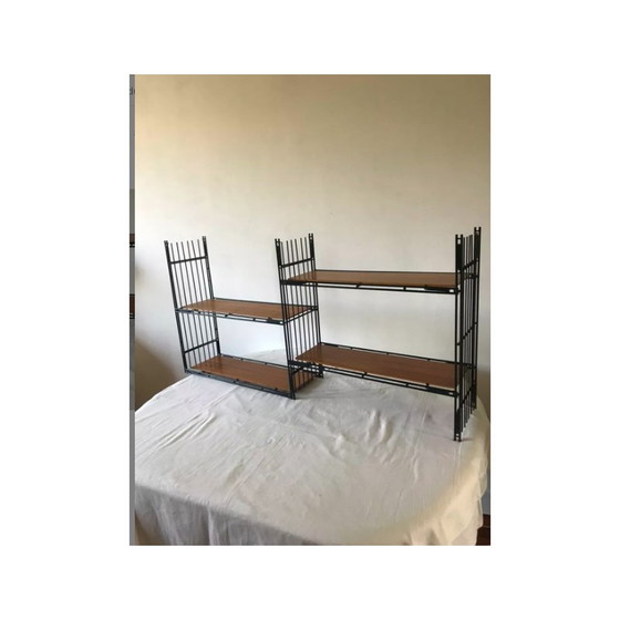 Image 1 of Etagère Vintage Multistrux en teck et fer par Multimueble, Espagne 1960