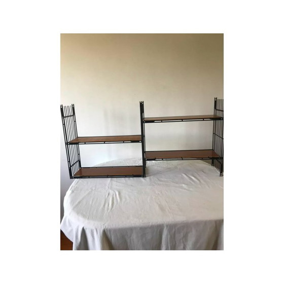 Image 1 of Etagère Vintage Multistrux en teck et fer par Multimueble, Espagne 1960
