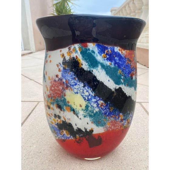 Image 1 of Vase vintage en verre de Murano, 2000
