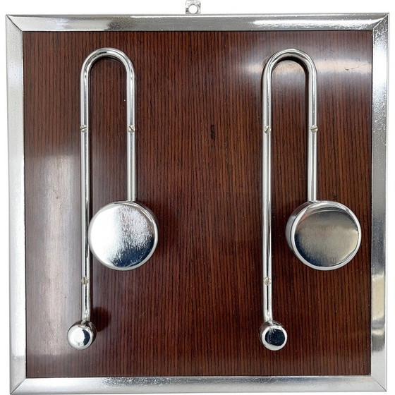 Image 1 of Porte-manteau vintage en bois et chrome, Italie 1970