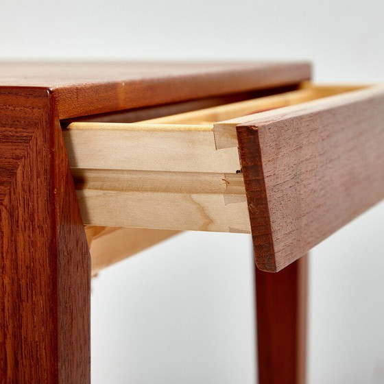Image 1 of Table de couture vintage en teck et osier par Severin Hansen et produite par Haslev Møbelfabrik, Danemark 1960