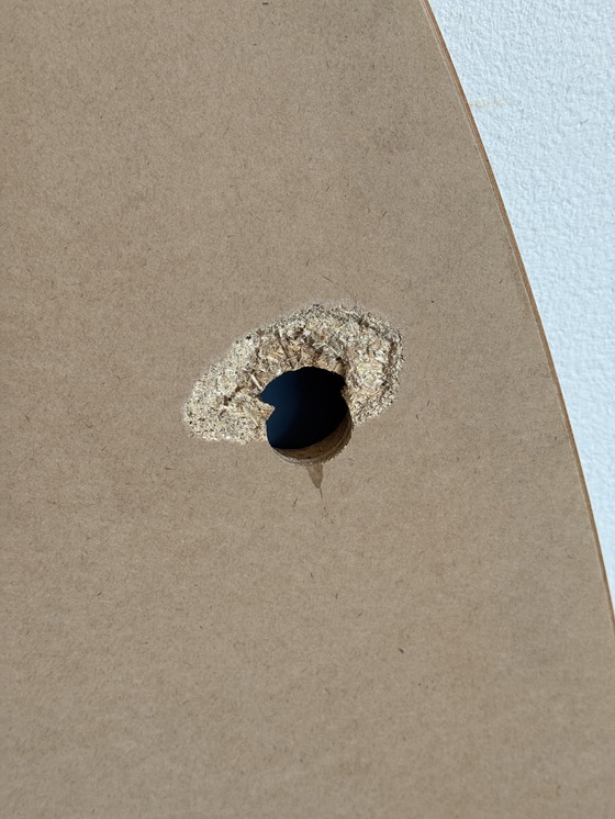 Image 1 of Miroir en teck demi-ovale Vintage Midcentury