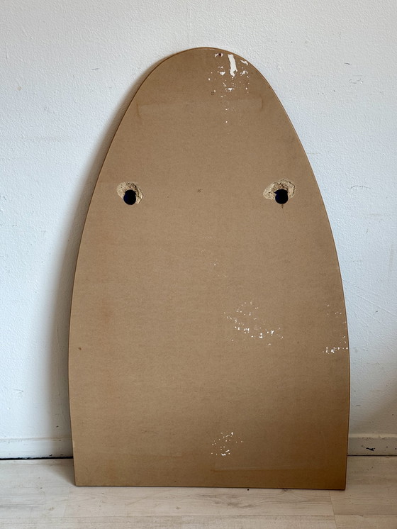 Image 1 of Miroir en teck demi-ovale Vintage Midcentury