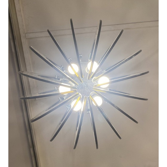 Image 1 of Paire de lampes suspendues en verre fumé, 1970