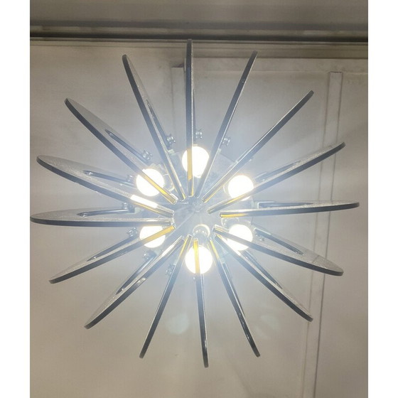 Image 1 of Paire de lampes suspendues en verre fumé, 1970