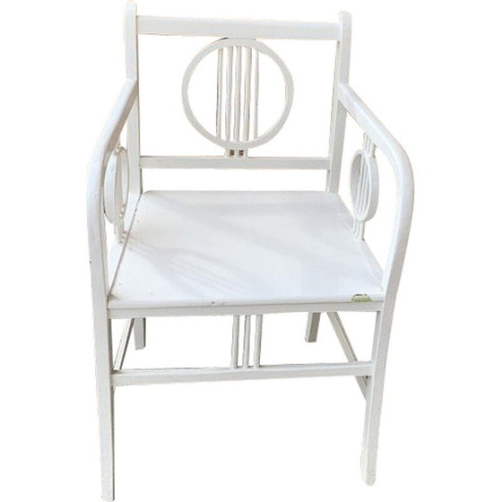 Image 1 of Chaise Art Déco vintage peinte en blanc, années 1930