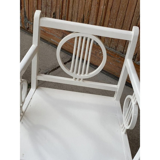 Image 1 of Chaise Art Déco vintage peinte en blanc, années 1930