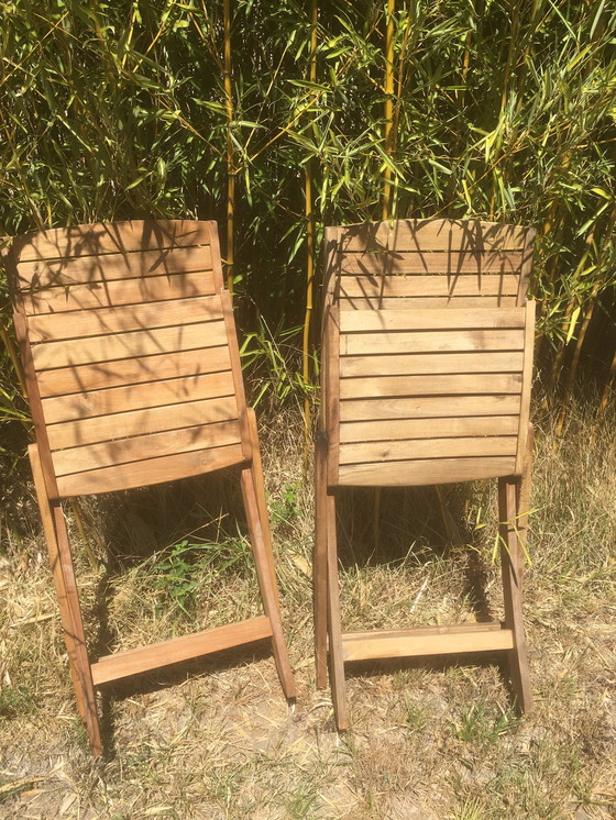 Image 1 of Paire de chaises de jardin pliantes vintage