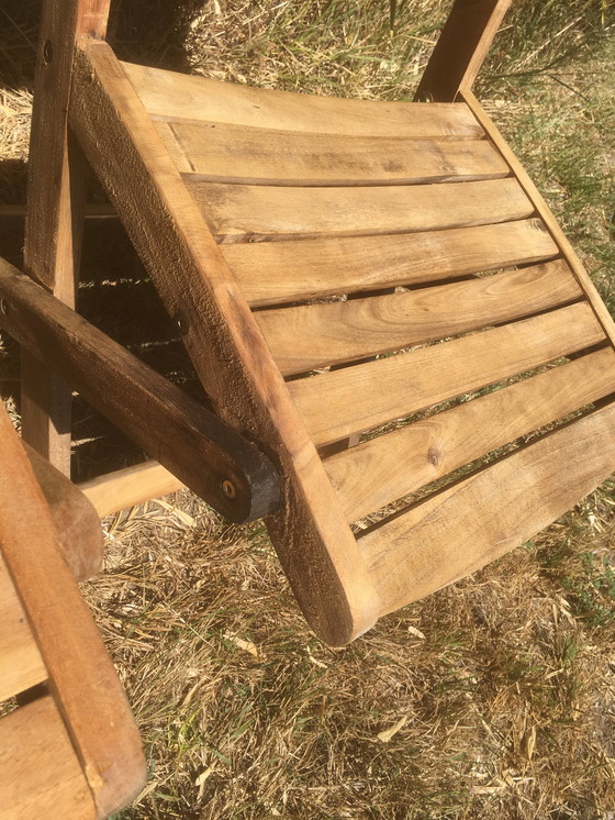Image 1 of Paire de chaises de jardin pliantes vintage