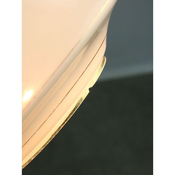 Image 1 of Lampe suspendue vintage en laiton et verre, Italie