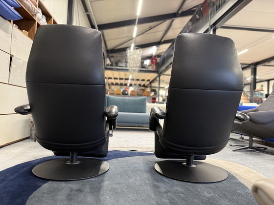 Image 1 of 2 fauteuils de relaxation Jori en cuir noir Mono Move