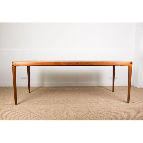 Image 1 of Table de salle à manger extensible en teck par Henry Walter Klein pour Bramin, Danemark 1960