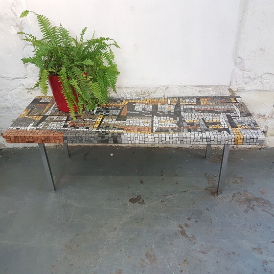 Image 1 of Table basse vintage en terrazzo, bois et acier, 1960