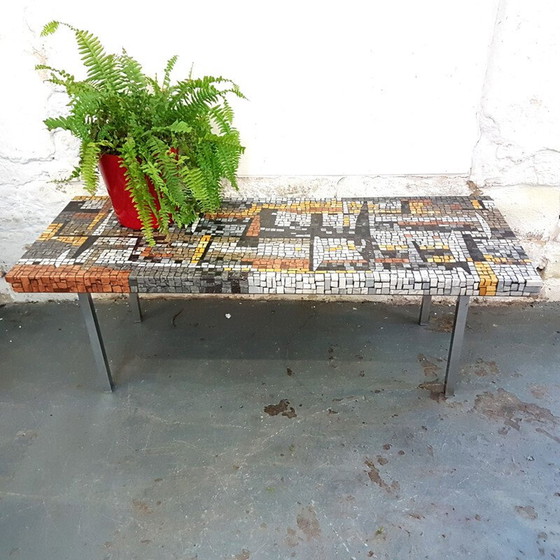 Image 1 of Table basse vintage en terrazzo, bois et acier, 1960