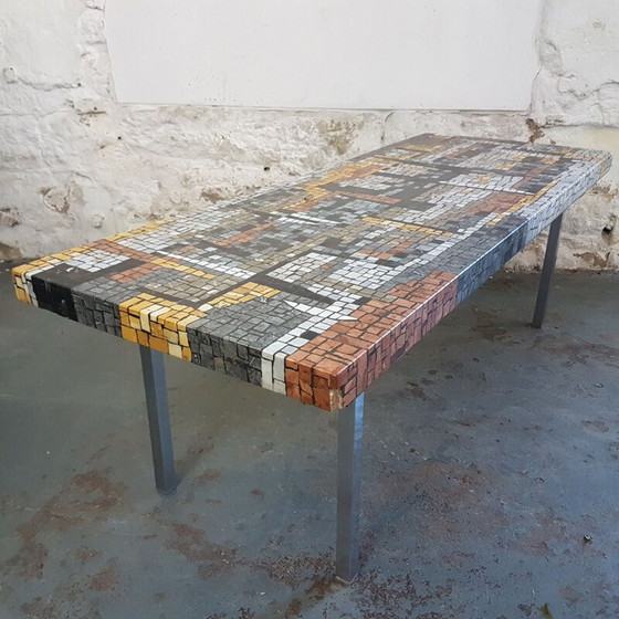 Image 1 of Table basse vintage en terrazzo, bois et acier, 1960