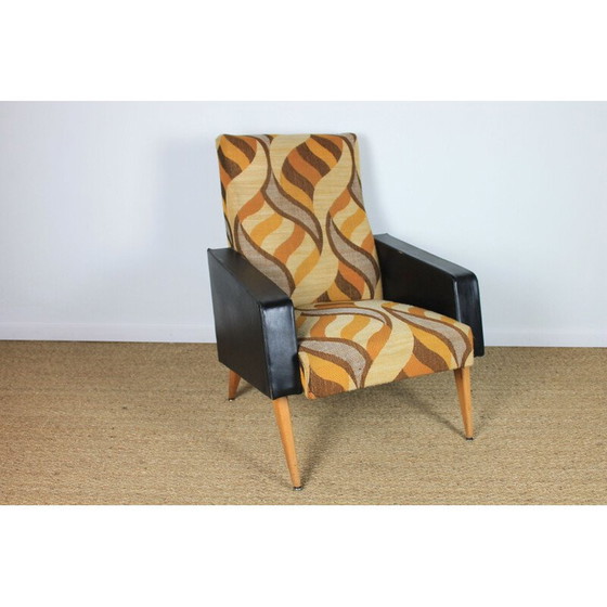 Image 1 of Paire de fauteuils vintage en skaï et tissu, 1970