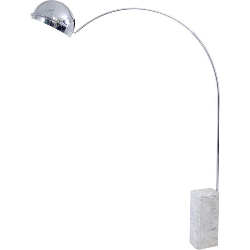 Lampadaire vintage en marbre et chrome