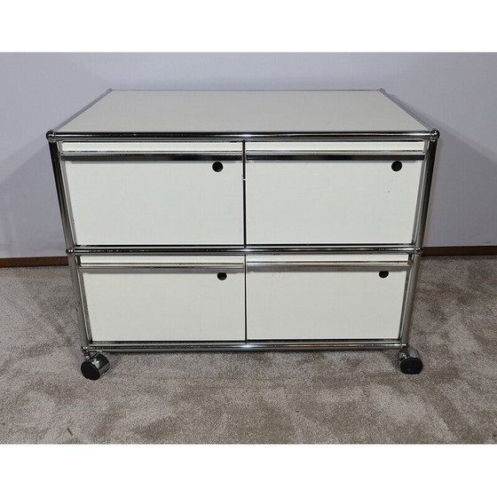 Image 1 of Meuble vintage en métal chromé sur roulettes par Fritz Haller pour Usm Haller, 1960
