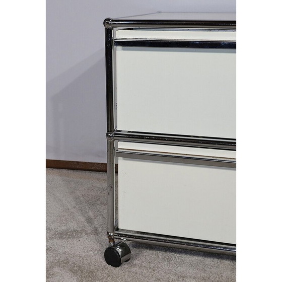 Image 1 of Meuble vintage en métal chromé sur roulettes par Fritz Haller pour Usm Haller, 1960