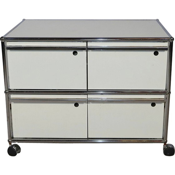 Image 1 of Meuble vintage en métal chromé sur roulettes par Fritz Haller pour Usm Haller, 1960