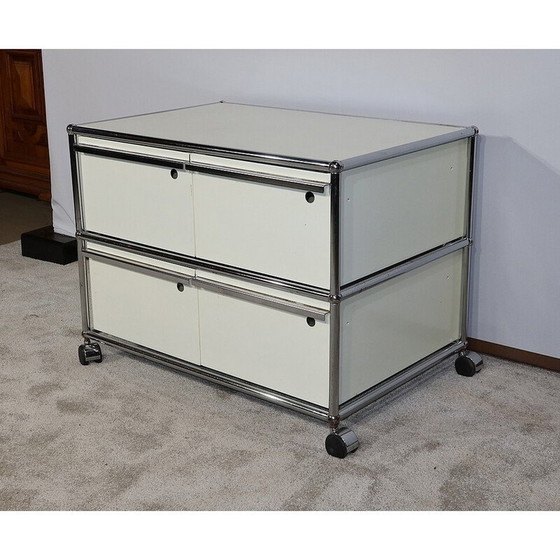 Image 1 of Meuble vintage en métal chromé sur roulettes par Fritz Haller pour Usm Haller, 1960
