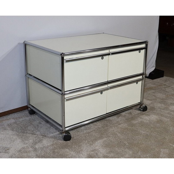 Image 1 of Meuble vintage en métal chromé sur roulettes par Fritz Haller pour Usm Haller, 1960