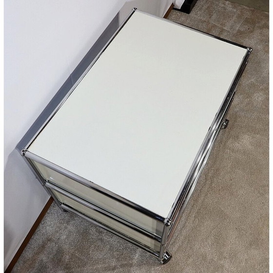 Image 1 of Meuble vintage en métal chromé sur roulettes par Fritz Haller pour Usm Haller, 1960