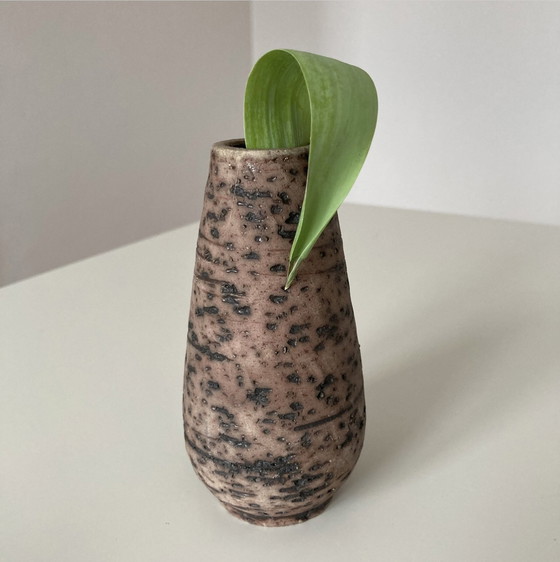 Image 1 of Vase vintage en céramique hollandaise structuré, fait à la main, 50S/60S