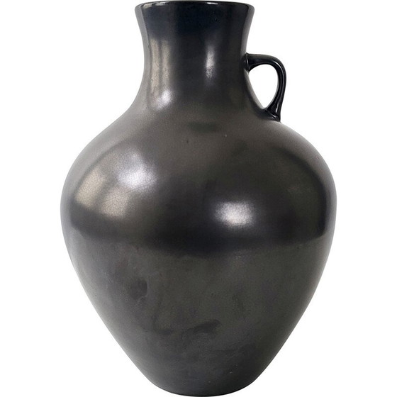 Image 1 of Vase vintage en céramique noire, 1950