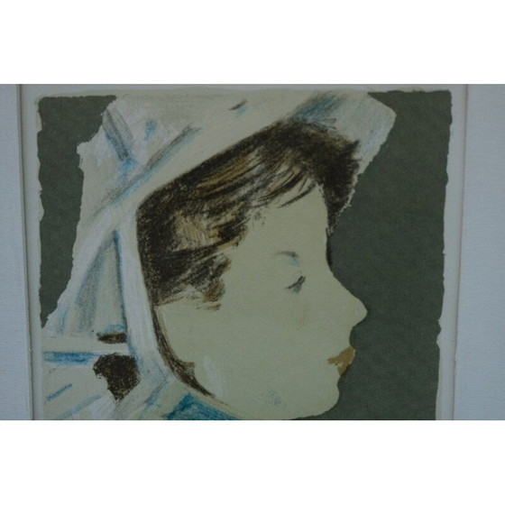 Image 1 of Lithographie vintage signée à la main par Ove Olson, 1971