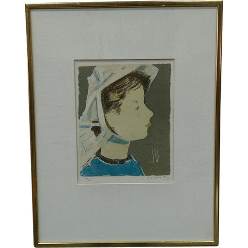 Lithographie vintage signée à la main par Ove Olson, 1971