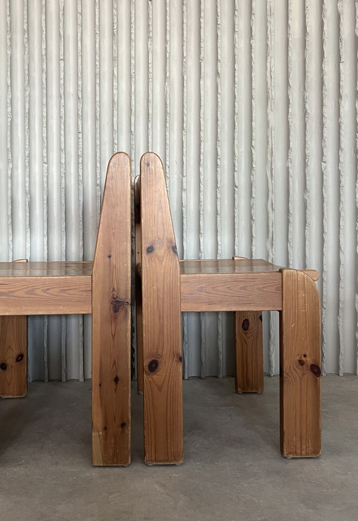 Ensemble de 4 chaises de salle à manger en pin par Ate Van Apeldoorn